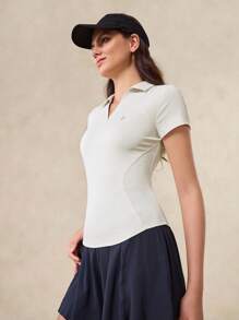 OutZeal 女款 Cool Touch 修身 Polo 紧身 T 恤 运动高尔夫日常 - 白色 - 查看 8