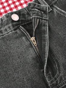 Attitoon Women's Casual Washed Pleated Denim Mini Skirt, Summer