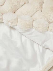 SHEIN MOD Damen Creme flauschiger dicker Mantel, Herbst/Winter Mantel, elegant, für Frauen