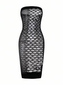 SHEIN 1 件女士性感网眼裙，夏季时尚