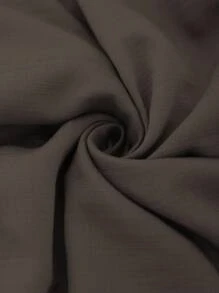 EMERY ROSE 女式纯色度假休闲通勤衬衫裙，有领，前中开口，左胸口袋，宽松版型，腰部系带蝴蝶结，侧开衩下摆，蝙蝠袖，超长款，春夏 - 棕色 - 查看 4