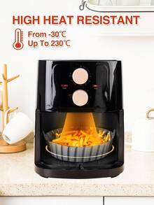 SHEIN Basic living 1 miếng đệm silicon nồi chiên không khí chống dính - Màu xám đen - Xem 8