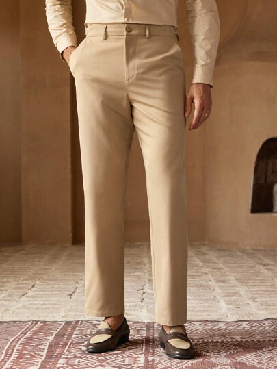 HIMLAND Men's Casual Slim Fit Straight Leg Pants, Comfortable & Fashionable, Suitable For Spring And Autumn, Fall, Old Money