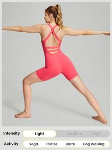 GLOWMODE 女士運動連身衣 - 珊瑚粉 - 查看 5