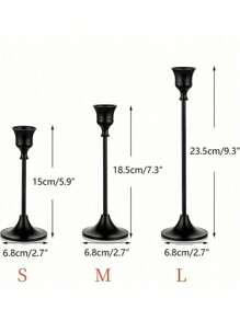 Zazumi 3 chân nến thon bằng đồng thau vàng/kim loại đen, chân nến trang trí trung tâm hiện đại cổ điển thích hợp cho lò sưởi, đám cưới, tiệc tùng, quà tặng tân gia, sinh nhật, tốt nghiệp, nhà ấm cúng, trang trí bàn Rama, quà tặng Ngày của Mẹ, sử dụng cho tiệc tùng, ăn uống gia đình, đồ dùng nhà hàng cao cấp, trang trí đám cưới - màu đen - Xem 7