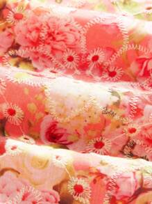 Maija Kids Maija Kids 2pcs/Set Floral Print Puff Sleeve Shirt & Shorts Set For Young Girls - Pink - View 10