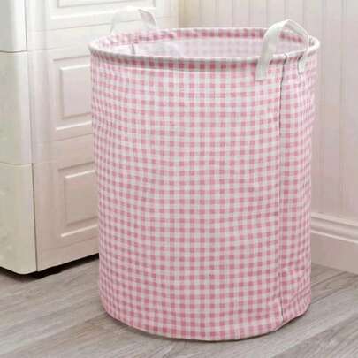 1 Giỏ đựng đồ giặt kiểu Nhật màu hồng kẻ caro - Xô đựng đồ giặt có thể gấp gọn, Lớp lót chống thấm dày, Dễ vệ sinh, Thích hợp để đựng quần áo bẩn/Đồ chơi nhồi bông/Đồ lặt vặt, Tiết kiệm không gian, Lưu trữ tiện lợi, Tạo nên ngôi nhà gọn gàng và ấm áp - Thích hợp để lưu trữ trong căn hộ nhỏ, Ngày của Mẹ, Quà tặng cho mẹ, Lưu trữ thú nhồi bông, Động vật in 3D, Đồ trang trí phòng cho thanh thiếu niên, Gấu bông.