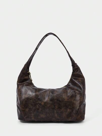 Grunge Punk Vintage lässige Pendler Umhängetasche in Braun