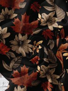 EMERY ROSE Plus Size Floral Print Shirt For Casual Summer Fall Chic Blouses For Women