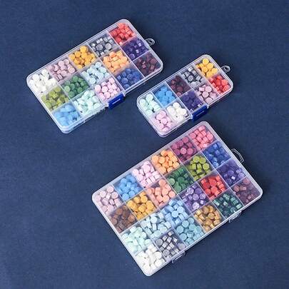 Hạt sáp niêm phong nhiều màu - Nhiều màu sắc ngẫu nhiên trong hộp, dành cho trẻ em, con dấu niêm phong hình bát giác & đồ thủ công tự làm