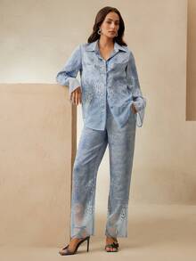Anewsta Women Two Pieces Outfits For Daily Wear - Blue - View 6