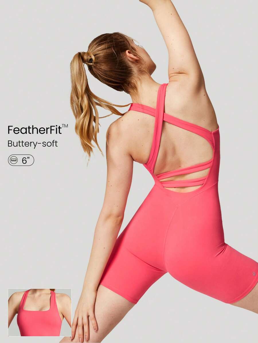 GLOWMODE 女士運動連身衣 - 珊瑚粉 - 查看 1