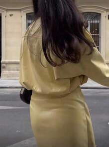 INAWLY Women's Fashionable Tie-Up Mini Wrap Dress, Spring/Autumn Fall Cloth For Women