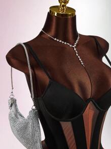 Amplova Solid Color Casual Fashionable Vacation Sexy Camisole Bodysuits For Women Mesh Bodysuit - Multicolor - View 3