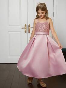 Hapijoa Girls' Elegant Dress, Sweet Lady Style, Suitable For Fall - Pink - View 5