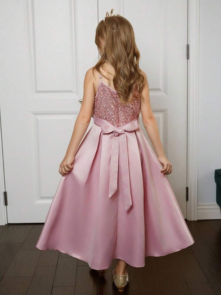 Girls' Elegant Dress, Sweet Lady Style, Suitable For Fall