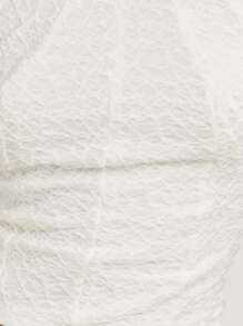 Nöista 白色纹理露背上衣，锁孔领口，修身版型 - 白色 - 查看 4