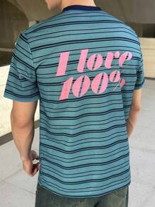 ESTAVOR Áo thun nam cổ tròn tay ngắn dệt kim kẻ sọc thời trang, phù hợp cho mùa hè - Nhiều màu - Xem 2