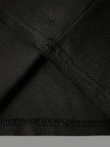 Manfinity Dauomo Men's Letter Print Round Neck Casual Top, Fashion & Minimalist, Summer - Black - View 5