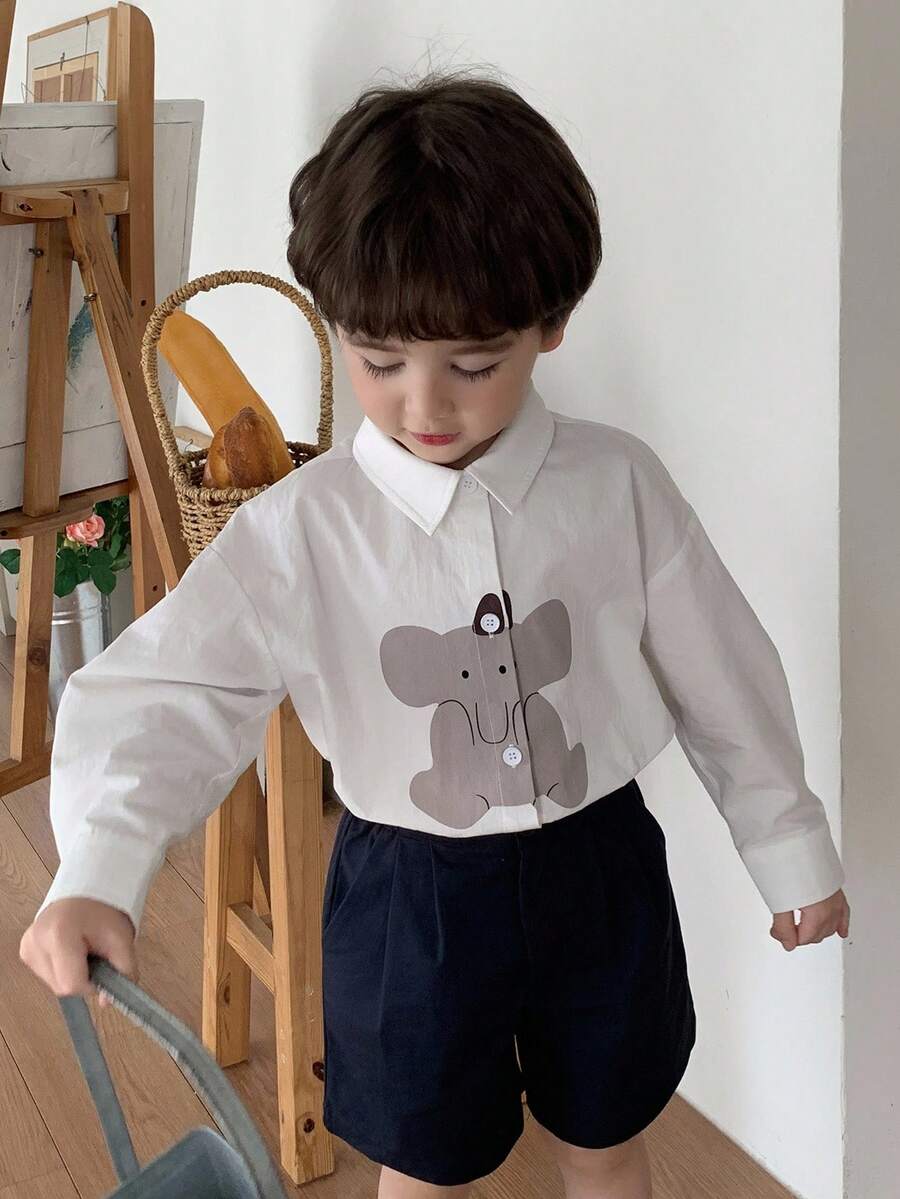 DAZY Chemise décontractée ample à imprimé dessin animé pour tout-petits garçons, automne