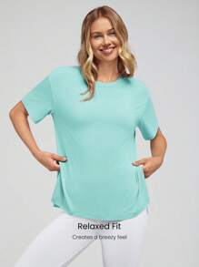 GLOWMODE Tencel Modal Oversized Everymode Tee Daily Casual Summer Compression Shirt - Mint Green - View 3