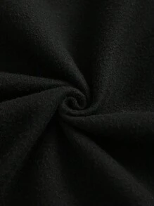 SHEIN Plus Size Women's Solid Color Drop Shoulder Long Sleeve Zipper Front Drawstring Hooded Jacket Fall Winter Cloth For Women Autumn - Black - View 5