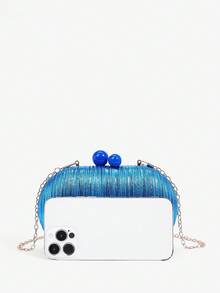 SHEIN BAE 女士优雅多功能晚宴手拿包 - 藍色 - 查看 2