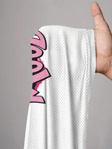 Slaydiva SMILE Kaos Jersey Kasual Bergambar Wajah Tersenyum, Huruf & Angka Ukuran 14 untuk Wanita, Cocok untuk Musim Panas - Hot Pink - View 6