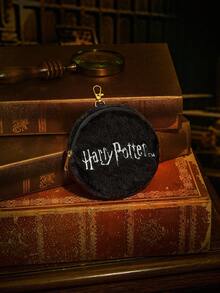 HARRY POTTER X SHEIN 女士时尚字母和学院徽章图案手拿包