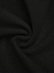 SHEIN CURVE+ 大码女式纯色时尚休闲紧身喇叭裤，适合通勤 - 黑色 - 查看 6