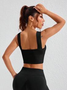 Velisys Velisys Women's Seamless Solid Color Ribbed Everyday Fitness Sports Bra - Multicolor - View 6
