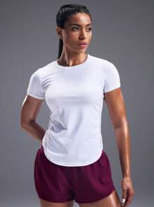 Powerista 透气柔软运动T恤紧身衣健身房女士衬衫 - 白色 - 查看 4