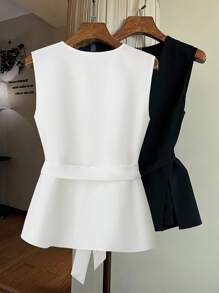 GlowEve Women's Plain Simple Casual Regular Shirt - White - View 2