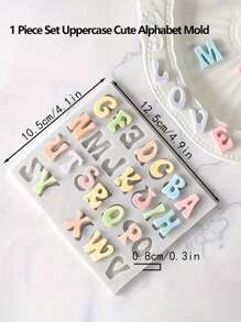 1 套/3 套 3D 字母数字硅胶软糖模具，大写小写卡通巧克力粘土烘焙工具、糖果模具、蛋糕装饰用品