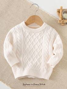 Cozy Pixies Maglione girocollo a maniche lunghe di colore unito per bambini, casual e versatile