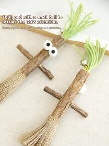 PETSIN 1 Peça Brinquedo de Catnip de Madeira, Lagarta, Formiga, Formato Fofo de Homem de Madeira, Autoentreterimento para Gatos, Boneca de Limpeza Oral, Bastão de Moagem de Catnip de Madeira para Filhotes de Gato, Brinquedo para Animais de Estimação - Multicolorido - Visão 7