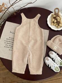 SHEIN Petos informales de estilo deportivo con ajuste holgado, hombros caídos y bolsillos grandes, adecuados para niños y niñas, para uso en otoño/invierno, interior y exterior