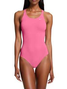 Nike 1 bộ đồ bơi liền thân hở lưng màu trơn cho nữ - Hồng - Xem 1