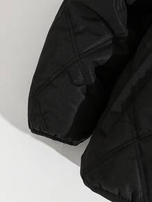 Tween Boy Casual Thermal Lined Hooded Jacket, Winter Fall - Black - View 7