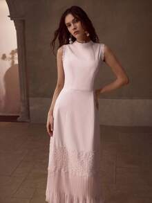 MOTF PREMIUM ĐẦM DÀI KHÔNG TAY, VÁY REN ĐẦM LỚP, CÓ TAY, CÓ VÁY TAY - Hồng - Xem 4