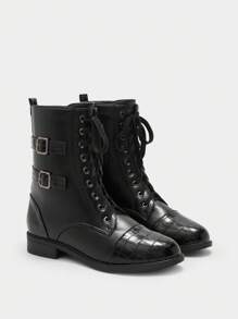 CUCCOO BIZCHIC 时尚百搭的系带女式踝靴 - 黑色 - 查看 6