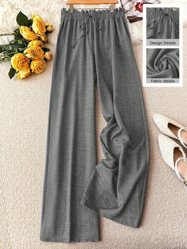 DreamSkyne Pantalones anchos de unicolor casuales de talla grande