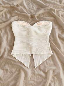 Soleia Top cu bandă din țesătură texturată, sexy, casual, de vacanță