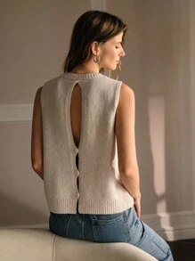 MOTF PREMIUM 仿珍珠针织上衣 针织套头衫 秋冬 - 杏色 - 查看 7