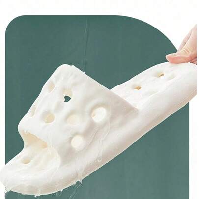 SHEIN 1双EVA浴室拖鞋，防滑防臭家居淋浴凉鞋