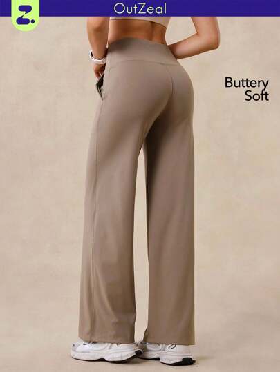 OutZeal 女士运动裤 日常休闲居家服 柔软针织面料 吸汗速干 高腰直筒裤型 带口袋