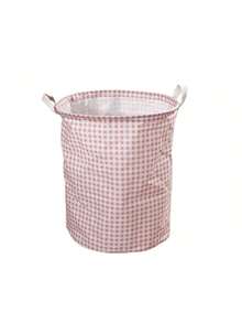 SHEIN 1个日式粉色格子洗衣篮 - 可折叠洗衣桶，加厚防水内衬，易于清洁，适合存放脏衣服/毛绒玩具/杂物，节省空间，方便收纳，打造整洁温馨的家 - 小户型公寓收纳首选，母亲节礼物，送给妈妈的礼物，毛绒玩具收纳，3D打印动物，青少年房间装饰，泰迪熊。 - 彩色 - 查看 4