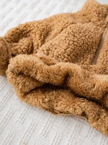 Cozy Pixies Baby Boy Thermal Lined Crew Neck Long Sleeve Half-Zip Pullover Sweatshirt,In Fall/Winter - Camel - View 7