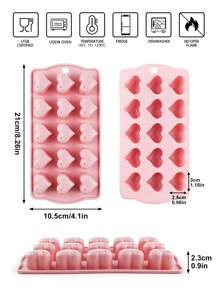 SHEIN Basic living 1pc Heart Shaped Chocolate Mold, Pink Silicone Candy Mold For Household - Pink - View 4