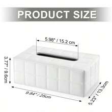 Copritissue in pelle PU nera con disegno geometrico bianco rettangolare per l'estrazione di grandi fazzoletti